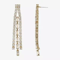 Sparkle Allure Womens Cubic Zirconia 14K Gold Over Brass Chandelier Earrings