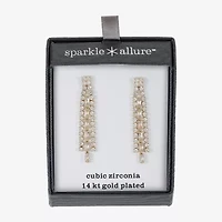 Sparkle Allure Womens Cubic Zirconia 14K Gold Over Brass Chandelier Earrings