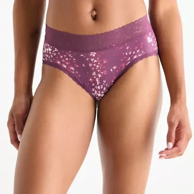 Ambrielle Everyday High Cut With Lace Trim Panty