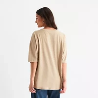 Wyoming Grand Teton Oversized Tee Womens Crew Neck Short Sleeve Juniors Graphic T-Shirt