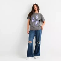 New World Twilight Oversized Womens Crew Neck Short Sleeve Loose Fit Juniors Graphic T-Shirt