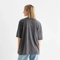 Celestial Oversized Womens Juniors Crew Neck Short Sleeve Regular Fit Graphic T-Shirt