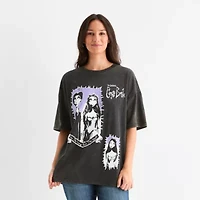 Tim Burton'S Corpse Bride Womens Crew Neck Short Sleeve Oversized Juniors Graphic T-Shirt