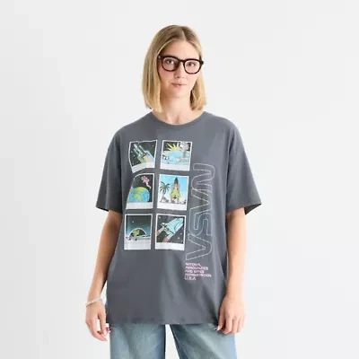 Grayson Threads, The Label Juniors NASA Oversized Tee Womens Crew Neck Short Sleeve Graphic T-Shirt