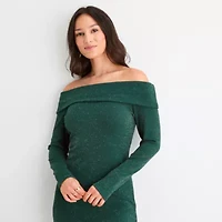 Secret Charm Womens Long Sleeve Juniors Bodycon Dress