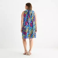 Robbie Bee Womens Sleeveless Plus Shift Dress