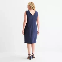 Maya Brooke Womens Applique Jacket Dress Plus