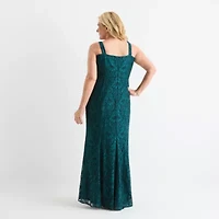 Maya Brooke Womens 3/4 Sleeve Evening Gown Plus