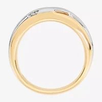 Mens 9.5MM 3/4 CT. T.W. Natural White Diamond 10K Two Tone Gold Wedding Band