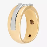 Mens 9.5MM 3/4 CT. T.W. Natural White Diamond 10K Two Tone Gold Wedding Band