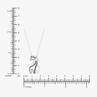 Giraffe Womens 1/10 CT. T.W. Natural Black Diamond 10K White Gold 18 Inch Pendant Necklace