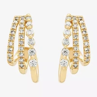 Limited Quantities! Womens 1/4 CT. T.W. Natural White Diamond 14K Gold 13mm Hoop Earrings