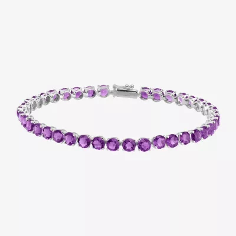 Limited Quantities! Womens Genuine Purple Amethyst 14K White Gold 7 Inch Tennis Bracelet