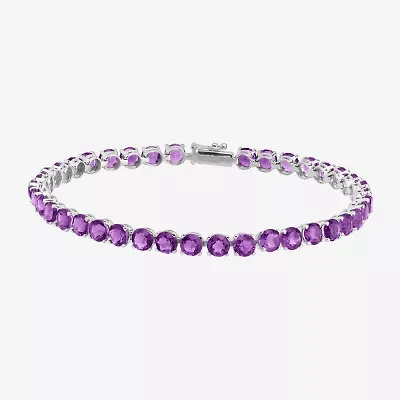 Limited Quantities! Womens Genuine Purple Amethyst 14K White Gold 7 Inch Tennis Bracelet