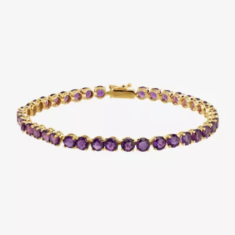 Limited Quantities! Womens Genuine Purple Amethyst 14K Gold 7 Inch Tennis Bracelet
