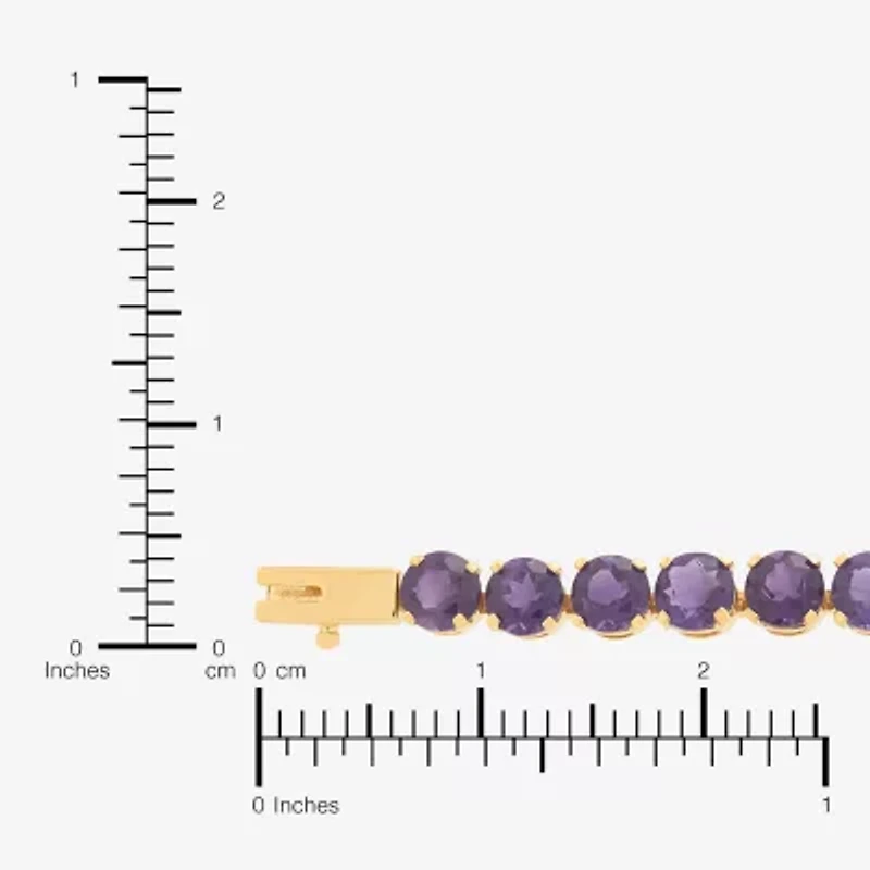 Limited Quantities! Womens Genuine Purple Amethyst 14K Gold 7 Inch Tennis Bracelet