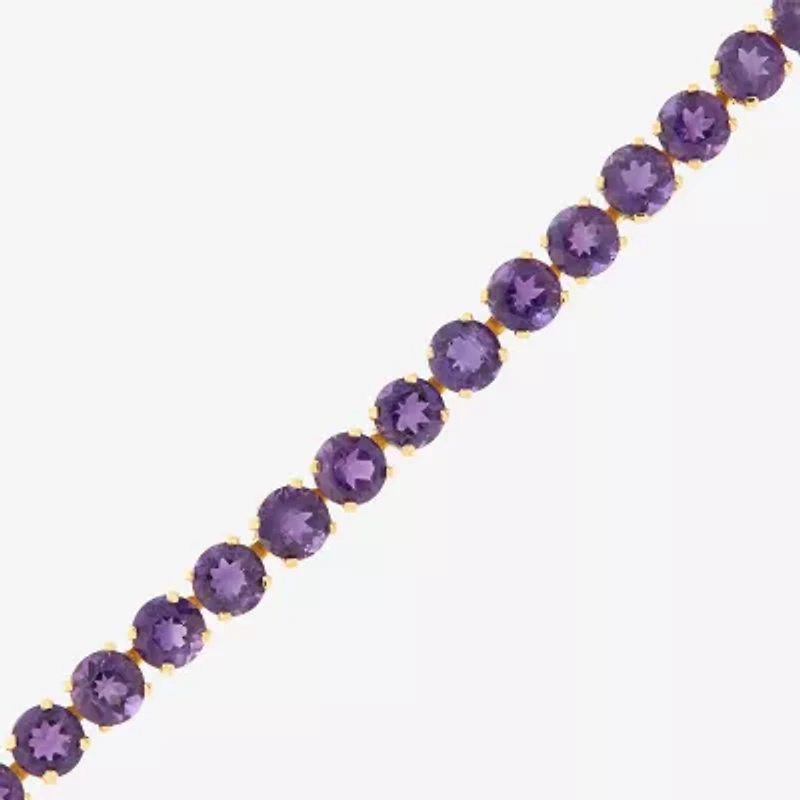 Limited Quantities! Womens Genuine Purple Amethyst 14K Gold 7 Inch Tennis Bracelet