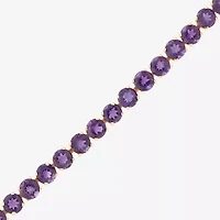 Limited Quantities! Womens Genuine Purple Amethyst 14K Gold 7 Inch Tennis Bracelet