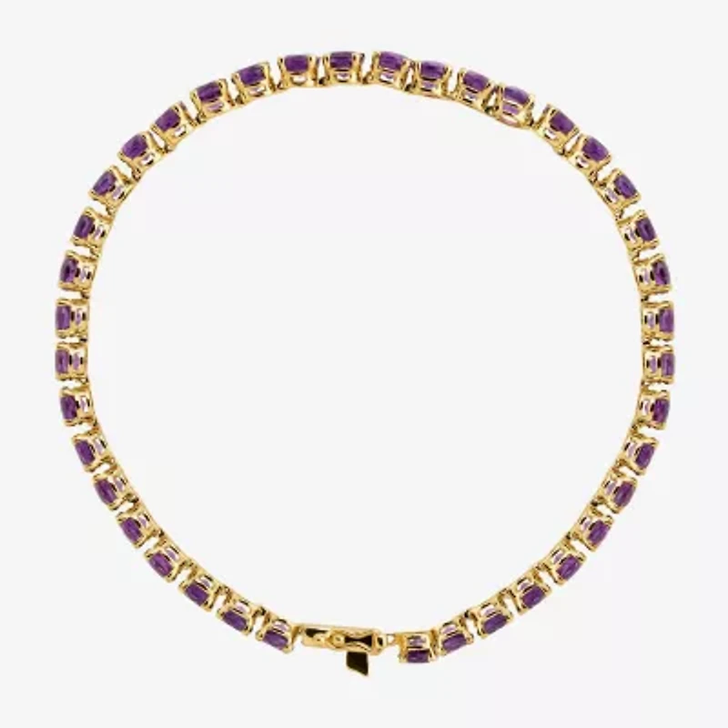 Limited Quantities! Womens Genuine Purple Amethyst 14K Gold 7 Inch Tennis Bracelet