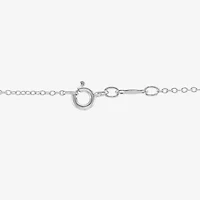 "Mom" Womens Diamond Accent Genuine Purple Amethyst Sterling Silver Bar Butterfly 18 Inch Pendant Necklace