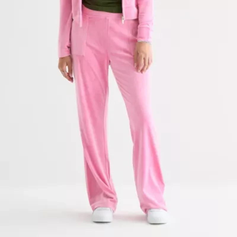 Juicy By Couture Womens Juniors Flare Mid Rise Track Pant