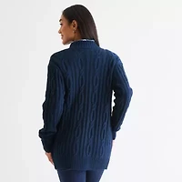 St. John's Bay Womens Long Sleeve Cardigan