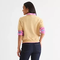 St. John's Bay Womens Crew Neck Short Sleeve Sweater