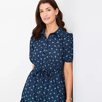 St. John's Bay Womens Short Sleeve Paisley A-Line Dress