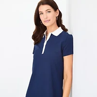 St. John's Bay Womens Short Sleeve Striped Polo Dress