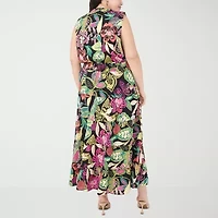 Sam And Jess Womens Sleeveless Floral Maxi Dress Plus