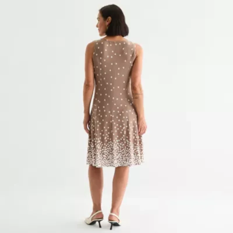 Perceptions Womens Floral Jacket Dress Petite