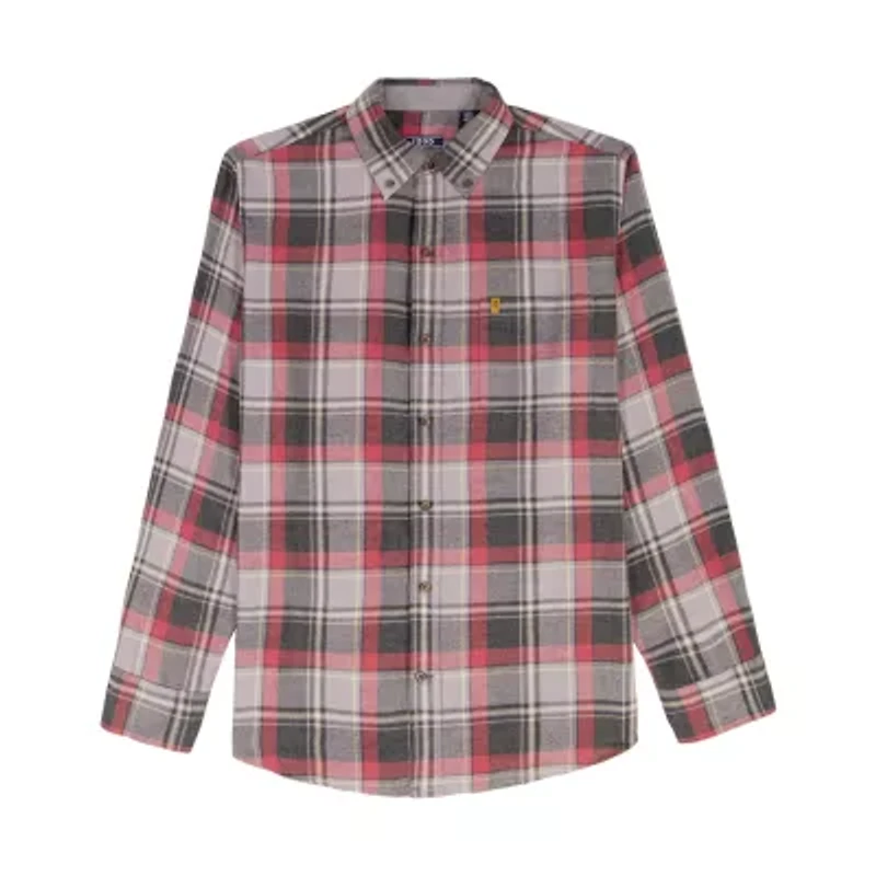 IZOD Stratton Mens Long Sleeve Stretch Fabric Classic Fit Flannel Shirt