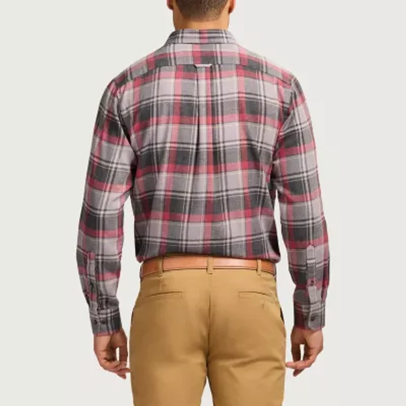 IZOD Stratton Mens Long Sleeve Stretch Fabric Classic Fit Flannel Shirt