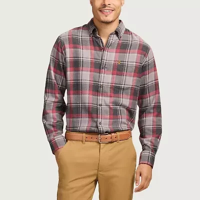 IZOD Stratton Mens Long Sleeve Stretch Fabric Classic Fit Flannel Shirt