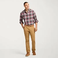 IZOD Stratton Mens Long Sleeve Stretch Fabric Classic Fit Flannel Shirt