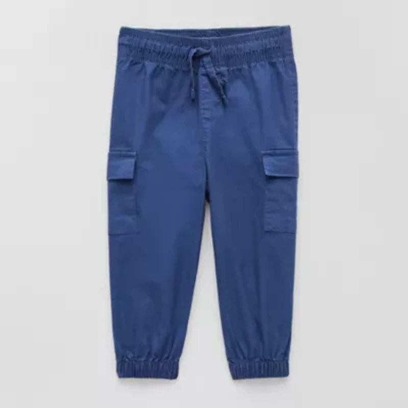 Okie Dokie Baby Boys Drawstring Waist Cuffed Regular Fit Jogger Pant
