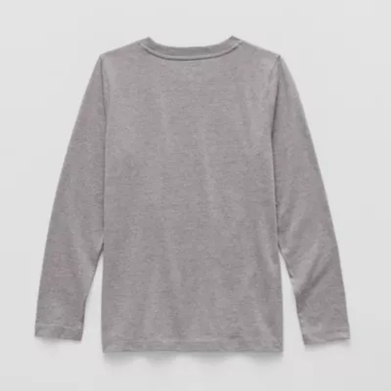 Thereabouts Little & Big Kid Boys Crew Neck Long Sleeve Regular Fit Graphic T-Shirt