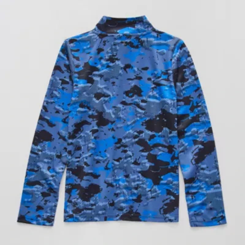 Xersion Little & Big Kid Boys Mock Neck Long Sleeve Moisture Wicking Active T-Shirt