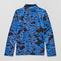 Xersion Little & Big Kid Boys Mock Neck Long Sleeve Moisture Wicking Active T-Shirt