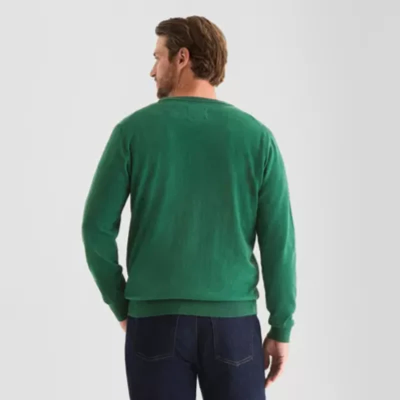 St. John's Bay Fine Gauge Mens V Neck Long Sleeve Pullover Sweater