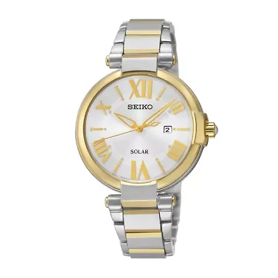 Seiko® Recraft Womens Two-Tone Solar Dress Watch SUT174