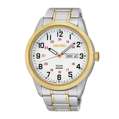 Seiko® Mens Two-Tone Solar Dress Watch SNE370