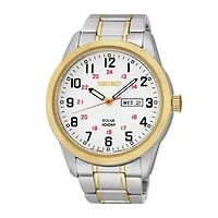 Seiko® Mens Two-Tone Solar Dress Watch SNE370