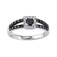 Midnight Black Diamond 1/2 CT. T.W. Color-Enhanced Black Diamond 10K White Gold Ring