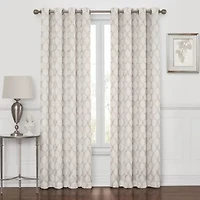 Max Blackout Prescott Grommet Top Embroidered 100% Single Curtain Panel