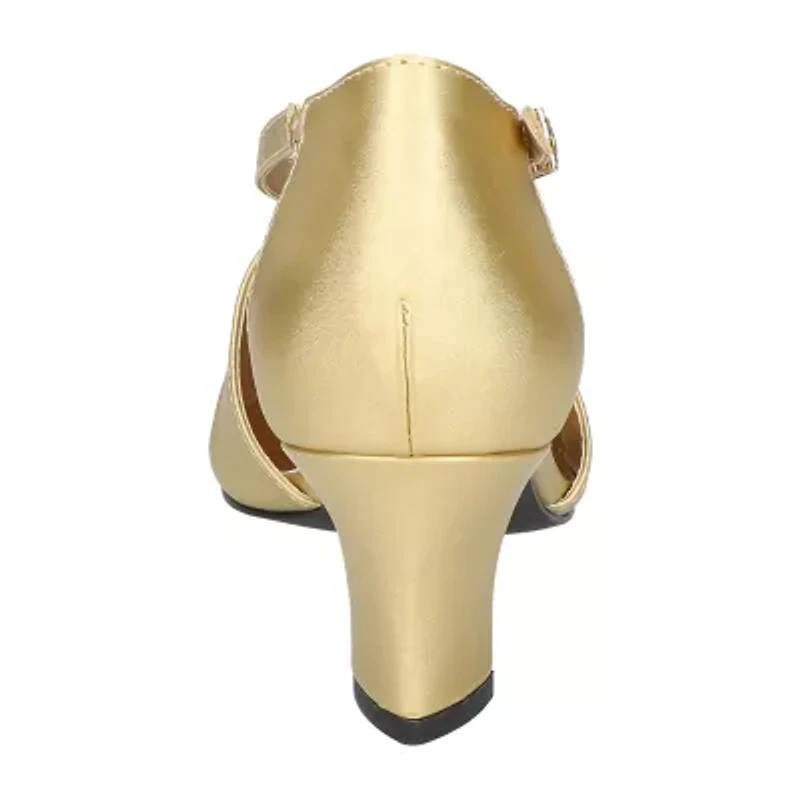 Easy Street Elegance Womens Round Closed Toe Block Heel Pumps