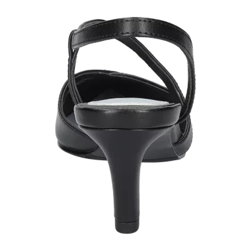 Easy Street Emerald Womens Round Closed Toe Stiletto Heel Pumps