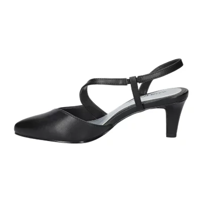 Easy Street Emerald Womens Round Closed Toe Stiletto Heel Pumps