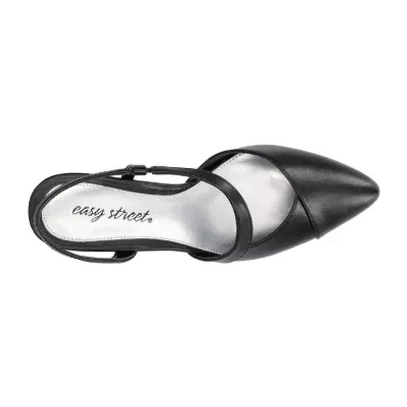 Easy Street Emerald Womens Round Closed Toe Stiletto Heel Pumps