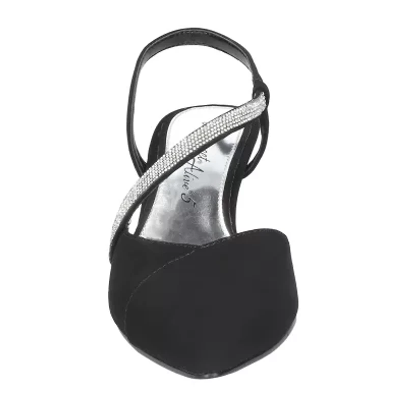 Easy Street Emerald Womens Round Closed Toe Stiletto Heel Pumps